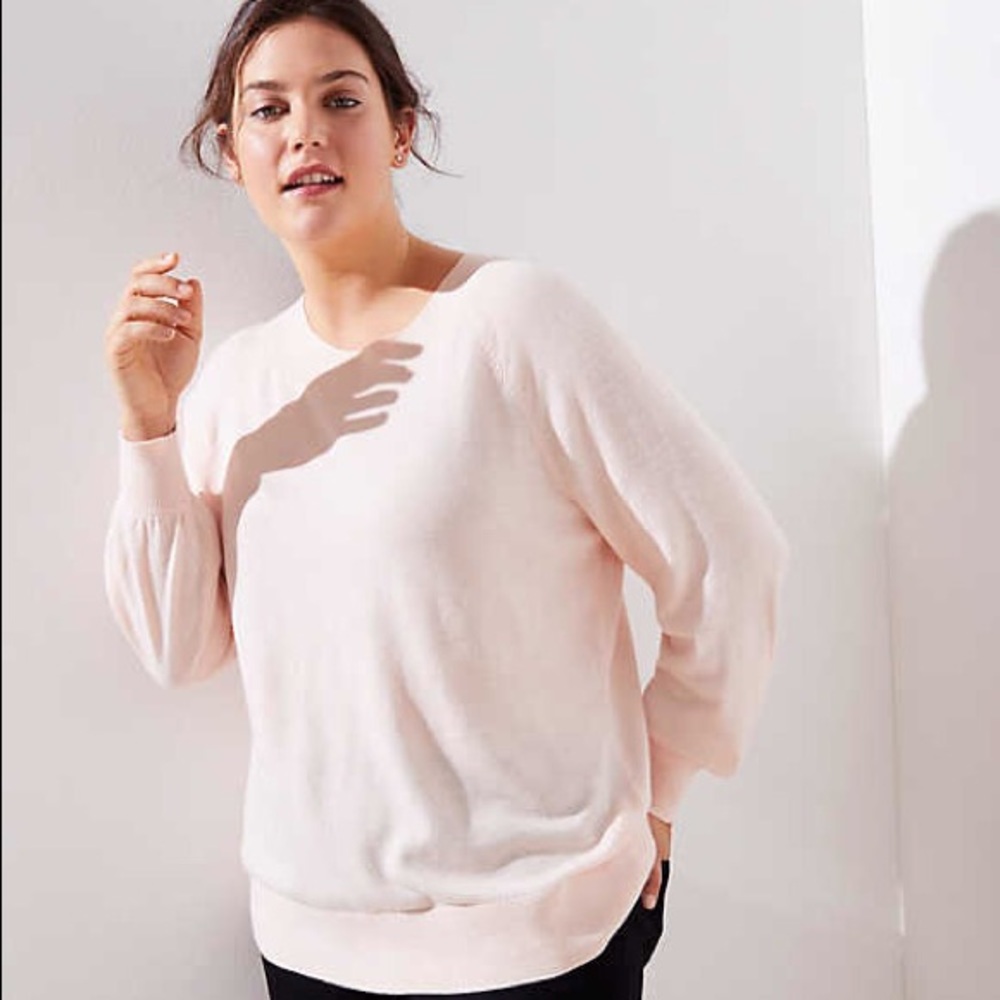 NWT Loft Blush Pink Draped Sleeve Sweater